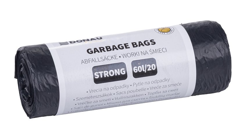 Worki na śmieci DONAU HOME mocne (LDPE), 60l 20 szt., czarne