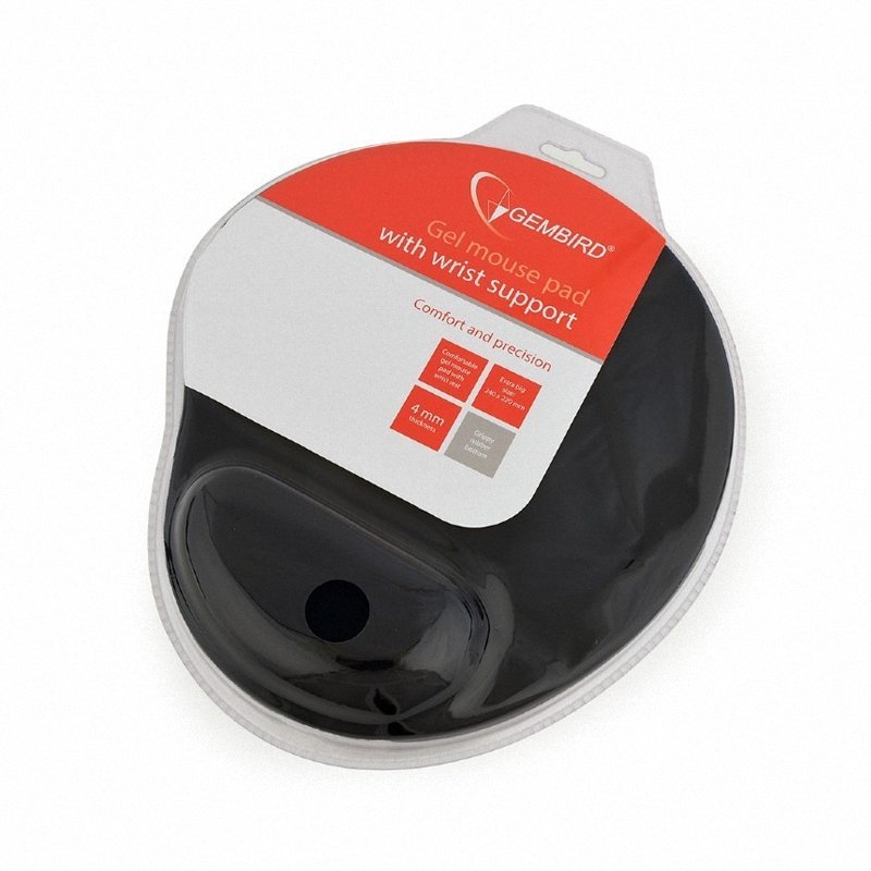 Podkładka Żelowa pod Mysz i Nadgarstek Czarna / Gembird
