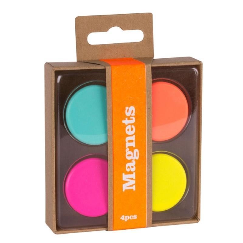 Zestaw APLI Fluor Collection magnesy 4 szt., mix kolorów