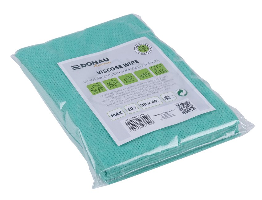 Ścierka DONAU HOME z wiskozą 70%, składana max 30x40cm 10 szt., zielona