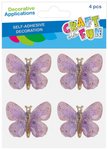 OZDOBA DEK KRYSZT SPRZYL MOTYL ROZ 4SZT CF12 144