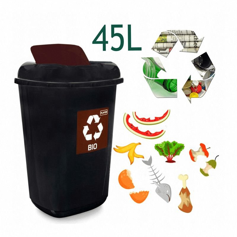 Kosz na Śmieci Quatro 45L Brązowy BIO / Plafor