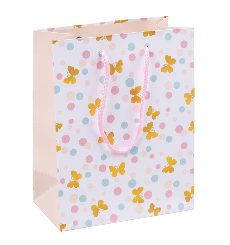 Torebka na prezenty DONAU HOME laminowana 18x23x10cm całoroczna sznurek mix wzorów