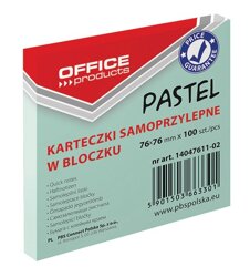 Bloczek Samoprzylepny 76x76 Zielony Pastel /Office Products