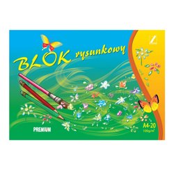 Blok Rysunkowy Premium A4 20k 100g Biały /Kreska