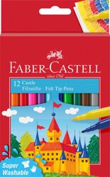 Flamastry Zamek 12 Kol. Opakowanie Kartonowe Faber-Castell