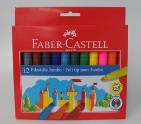 Flamastry Zamek Jumbo 12 Kol.Opakowanie, Kartonowe Faber-Castell