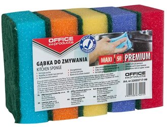 Gąbka Do Zmywania Office Products Maxi Premium 5Szt. Mix Kolorów