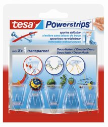 Haczyk Samoprzylepny Powerstrips Deco Tesa 5Szt. Przezroczysty Zestaw 2 Clip Strip'Y Po 15 Szt. Art.58900-00017-01