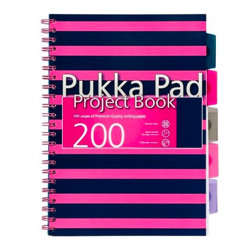Kołozeszyt A4 200K Kr Project Book z Przekładkami Różowy /Pukka Pad 7049-NVY