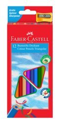 Kredki Eco Colour Trójkątne 12 Kol. + Temperówka Opakowanie Karton Faber-Castell