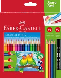 Kredki Ołówkowe Opak. Promocyjne (18Kol.+4 Kol. Podstawowe+2 Ołówki) Faber-Castell