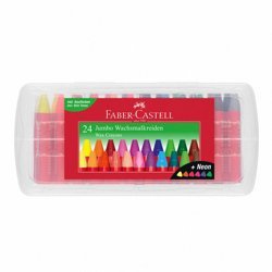 Kredki Woskowe Trójkątne 24 Kol. ( w Tym 6 Kol. Neonowych ) Opakowanie Plastikowe Faber-Castell