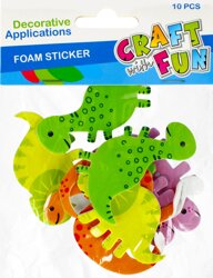 Naklejki z Pianki Dino 10szt. /Craft With Fun