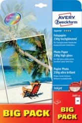 Papier Fotograficzny Superior Big Pack 230g 40szt. Avery 210x297 Biały Wysokbłyszczący No.2497-40