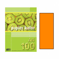 Papier Xero A4 A'100 80g Pomarańczowy Fluo /Kreska