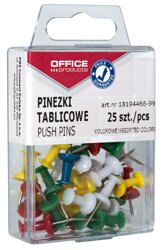 Pinezki Kolorowe Beczułki Office Products W Pudełku 25Szt. Mix Kolorów