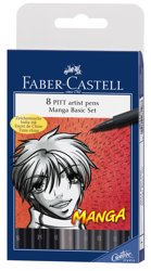 Pitt Artist Pen Manga 8 Kol. Basic Etui Faber-Castell