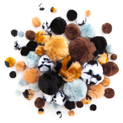 Pompony Akrylowe Mix A'56 Animal Prints /DpCraft