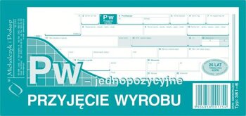 Pw Przyjęcie Wyrobu (1-poz.) 1/3 A4 Wielok. Poziom 381-8 /MiP