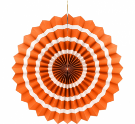 Rozeta dekoracyjna "Biały pasek", pomarańczowa, śr. 40 cm KK  /GoDan