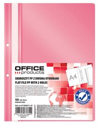 Skoroszyt Office Products PP A4 2 Otwory 100/170 mikr. Wpinany Różowy