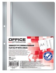 Skoroszyt Office Products PP A4 2 Otwory 100/170 mikr. Wpinany Szary