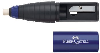 Temperówka z Gumką Kombi Walec Czer/Nieb. Faber-Castell