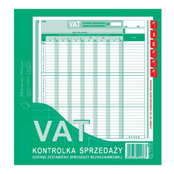 Vat - Kontrolka Sprzedaży Dzienne Zestawienie Sprzedaży Bezrachunkowej 2/3 A4 40k /MiP