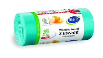 Worki Na Śmieci HD-LD 35L A'30 z Uszami Wytrzymałe Niebieskie /Stella