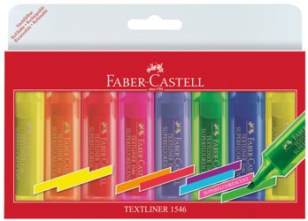 Zakreślacz 1546 8 szt. (6+2 Żółte) w Etui Platikowym Faber-Castell