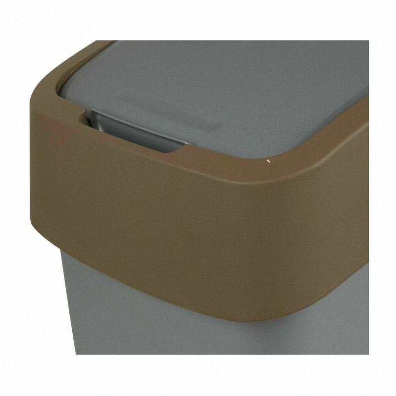 Kosz na śmieci 10L Flip Bin SrebrnoBrązowy / Curver 235863 Srebrno