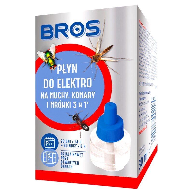 BROS płyn do elektro 3w1 na muchy, komary i mrówki