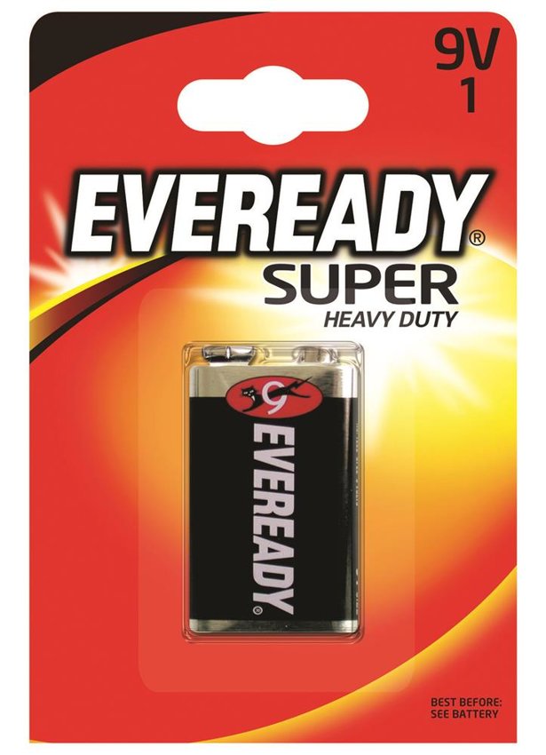 Bateria Eveready Super Heavy Duty E 6F22 9V