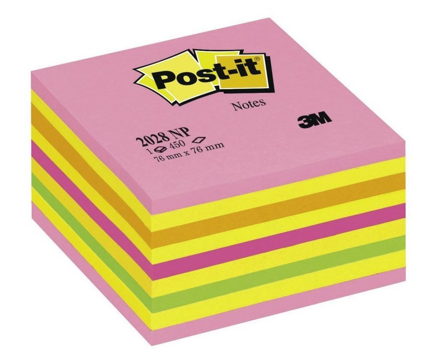 Bloczek Samoprzylepny 76x76 450k 2028-NP Cukierkowy Różowo-Żółty /Post-it