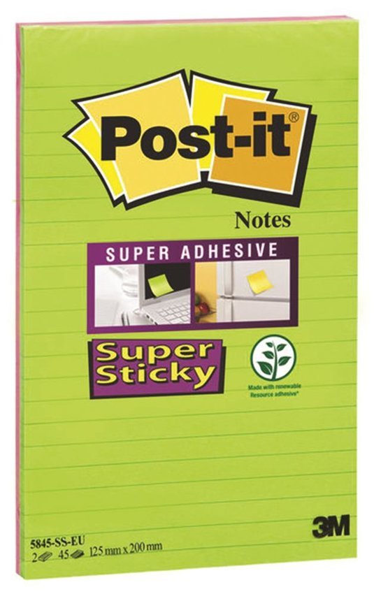 Bloczek Samoprzylepny Post-It Super Sticky Xxxl W Linię (5845- Ss) 127X203Mm 2X45 Kart. Paleta Marrakesz