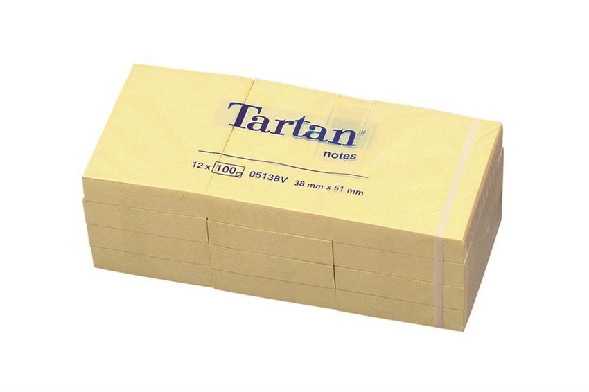 Bloczek Samoprzylepny Tartan™ (05138) 38X51mm 1X100 Kart. Żółty