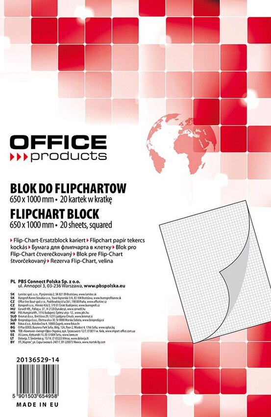 Blok Do Flipchartów Office Products 65x100 20kart Kratka