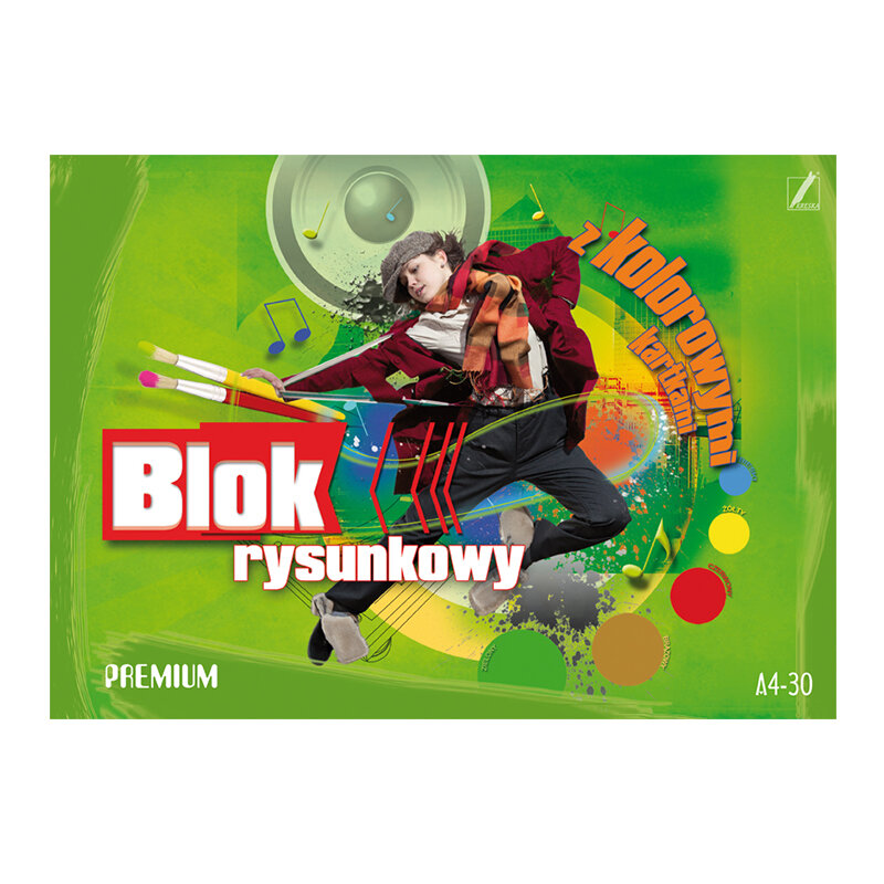 Blok Rysunkowy A4 30k Premium Kolor /Kreska