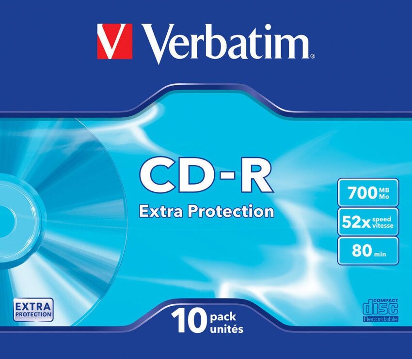 CD-R Verbatim 700Mb 52x A'10 Extra Protection Slim