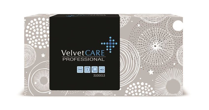 Chusteczki Kosmetyczne Celulozowe Velvet Professional Box 2-Warstwowe 100 Listków Biały