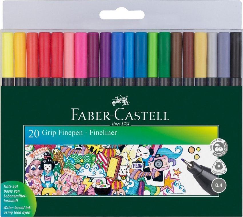 Cienkopisy Grip 20 Kol. w Etui Faber-Castell