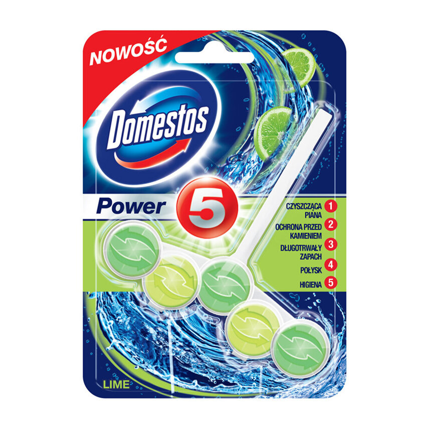 Domestos Power 5 Kostka WC Zawieszka Lime