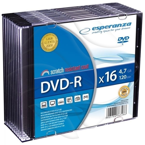 Dvd-R Esperanza 4.7Gb 16X Slim