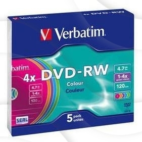 Dvd-Rw Verbatim 4X Slim Colour