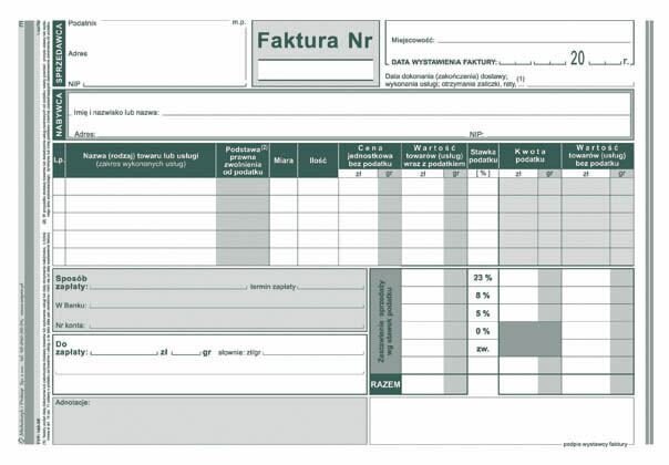 Faktura Brutto A5 Wielok. Poziom 140-3E /MiP