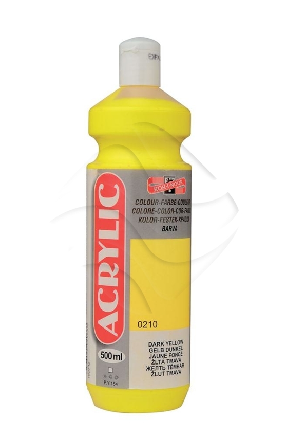 Farba Akrylowa Acrylic 500ml Butelka 0210 Żółta /Koh-I-Noor