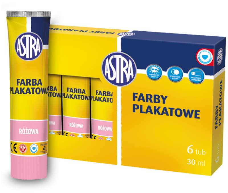 Farba Plakatowa 30ml Różowa /Astra