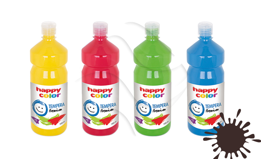 Farba Tempera Premium 1000ml  Butelka Brązowa /Happy Color