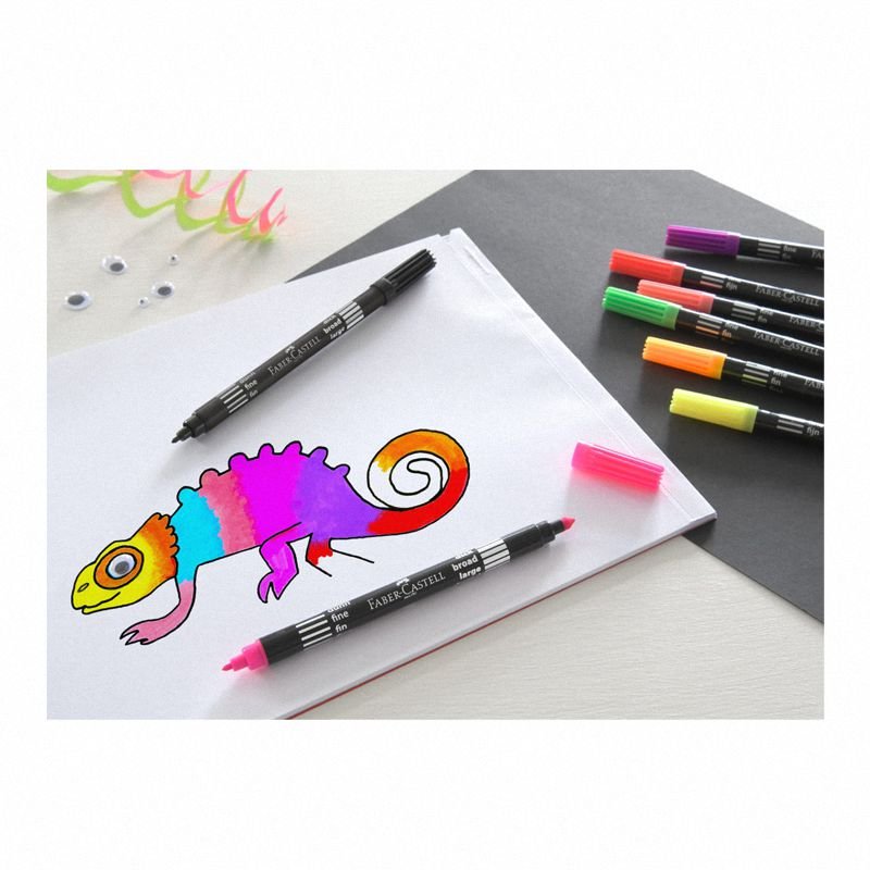 Flamastry Dwustronne Etui 10 Kol. Neon Faber-Castell